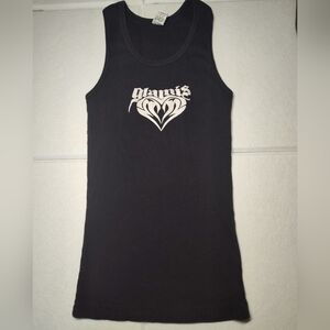 Black Tank Top with White Graphic Size M #360